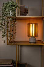 LAMBRES - Tafellamp - Ø 15 cm - 1xE27 - Taupe