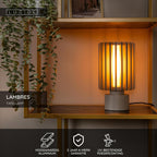 LAMBRES - Tafellamp - Ø 15 cm - 1xE27 - Taupe