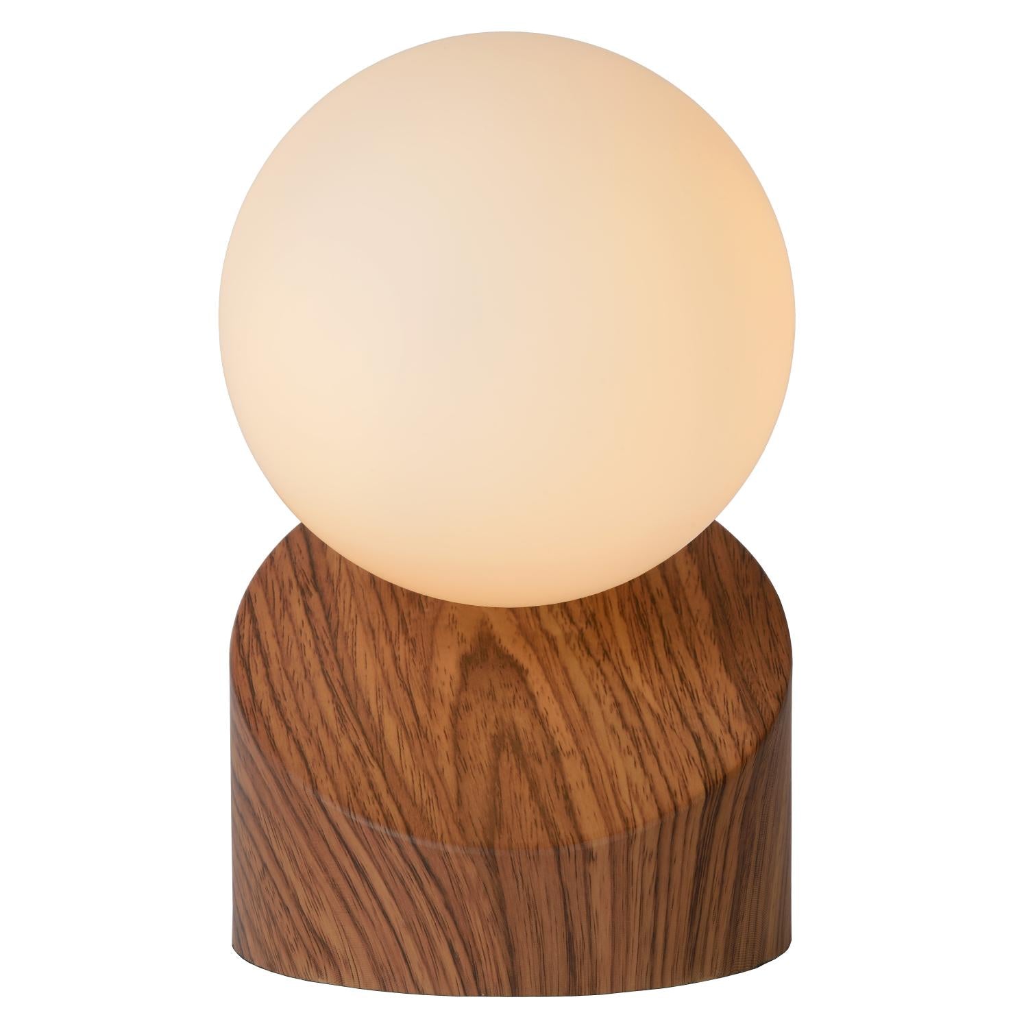 LEN - Lampe de table - Ø 10 cm - 1xG9 - Aspect bois foncé