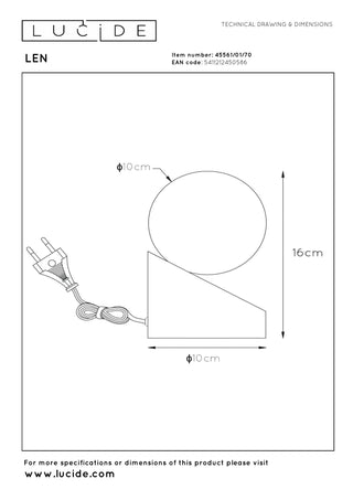 LEN - Lampe de table - Ø 10 cm - 1xG9 - Aspect bois foncé