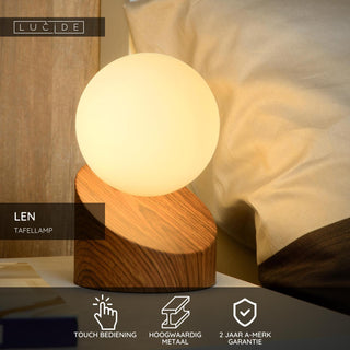 LEN - Lampe de table - Ø 10 cm - 1xG9 - Aspect bois foncé