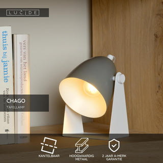 CHAGO - Lampe de table - 1xE14 - Gris
