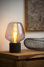BECKY - Lampe de table - Ø 20 cm - 1xE27 - Fumé