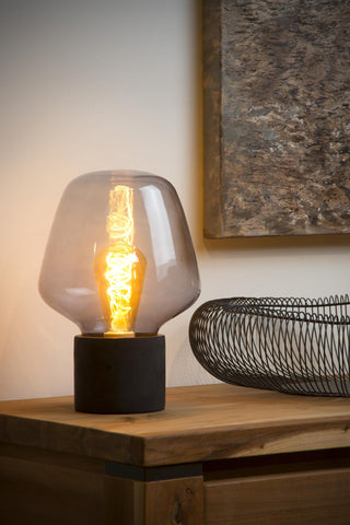 BECKY - Lampe de table - Ø 20 cm - 1xE27 - Fumé