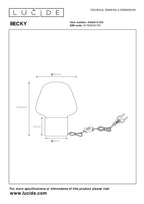 BECKY - Lampe de table - Ø 20 cm - 1xE27 - Fumé