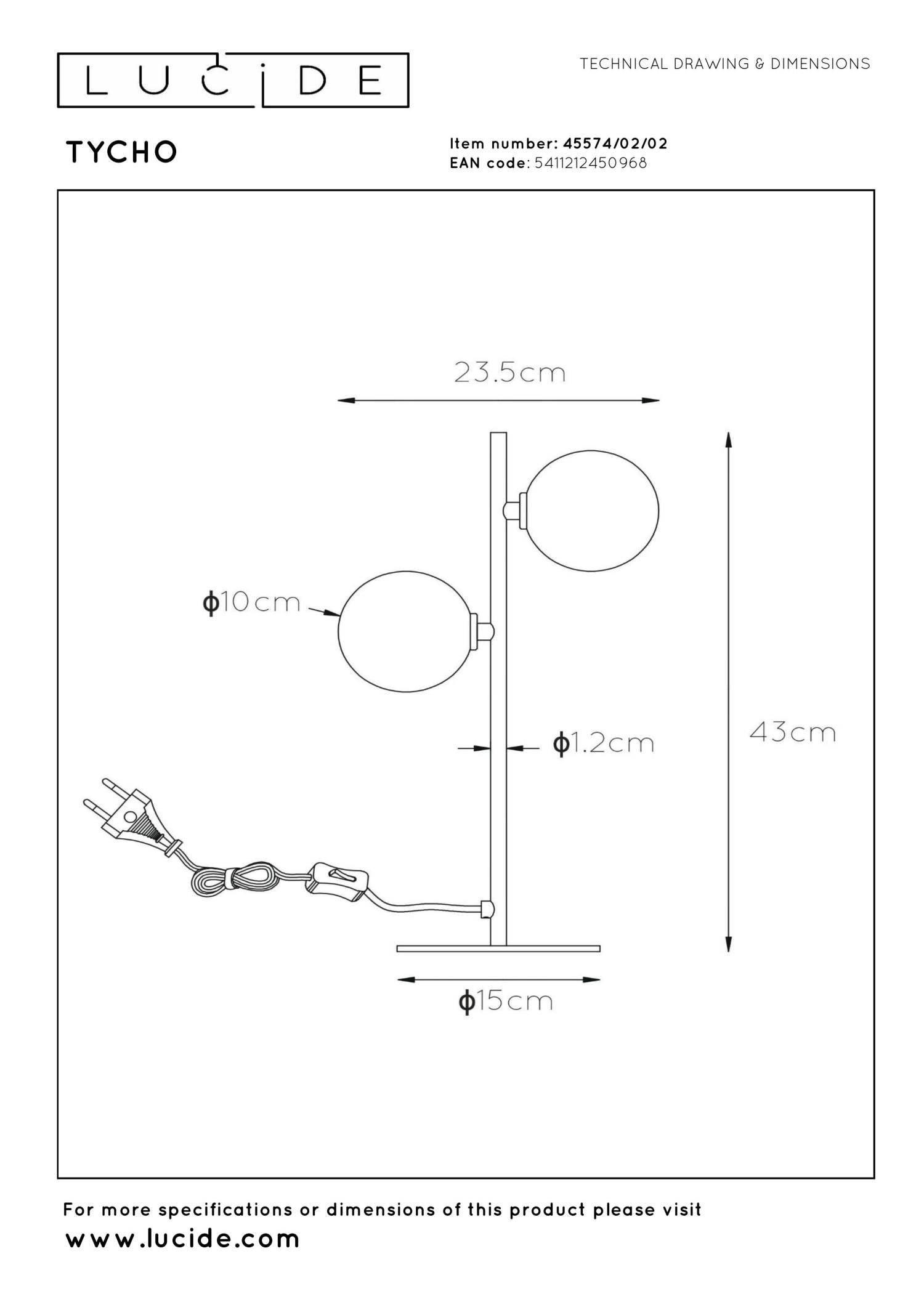 TYCHO - Lampe de table - 2xG9 - Or mat / Laiton