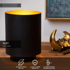 SUZY - Lampe de table - Ø 12 cm - 1xE14 - Noir