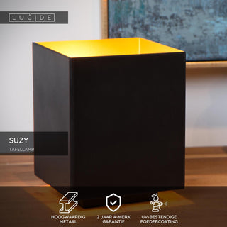 SUZY - Tafellamp - 1xE14 - Zwart