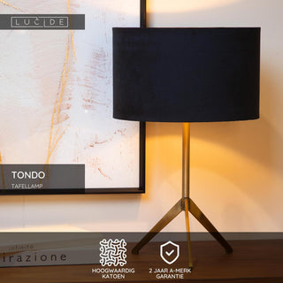 TONDO - Lampe de table - Ø 30 cm - 1xE27 - Or mat / Laiton