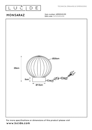 MONSARAZ - Tafellamp - Ø 25 cm - 1xE27 - Groen