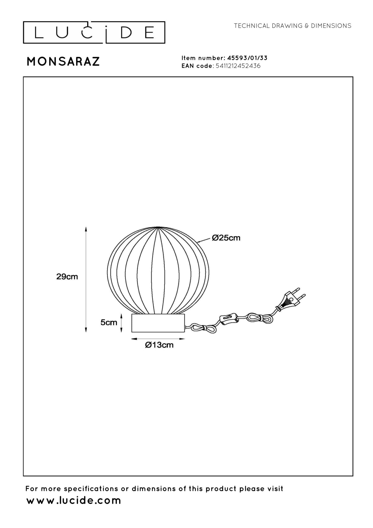 MONSARAZ - Tafellamp - Ø 25 cm - 1xE27 - Groen