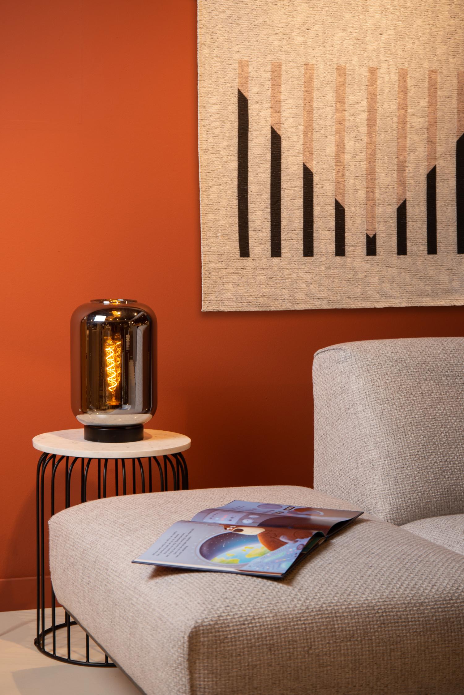 JOANET - Lampe de table - Ø 22 cm - 1xE27 - Fumé