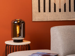 JOANET - Table lamp - Ø 22 cm - 1xE27 - Smoke