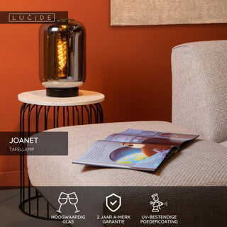 JOANET - Table lamp - Ø 22 cm - 1xE27 - Smoke