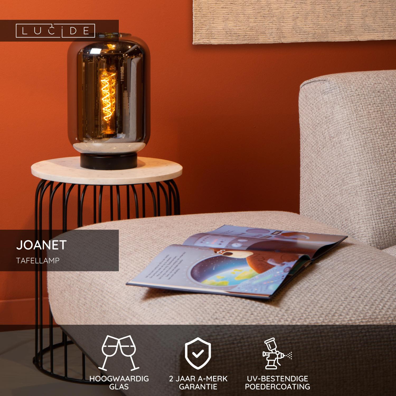 JOANET - Lampe de table - Ø 22 cm - 1xE27 - Fumé