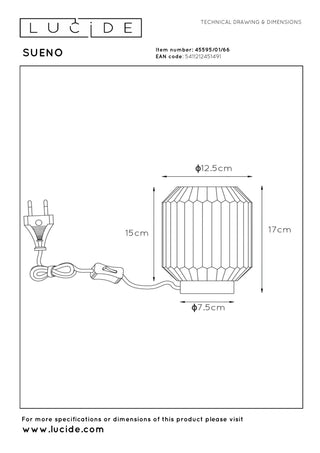 SUENO - Table lamp - Ø 13 cm - 1xE14 - Pink