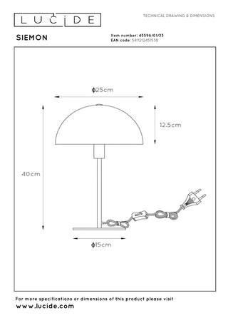 SIEMON - Table lamp - Ø 25 cm - 1xE14 - Green