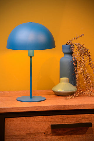 SIEMON - Lampe de table - Ø 25 cm - 1xE14 - Bleu