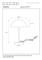 SIEMON - Lampe de table - Ø 25 cm - 1xE14 - Bleu
