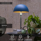 SIEMON - Lampe de table - Ø 25 cm - 1xE14 - Bleu