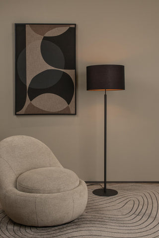 MAYA - Vloerlamp - Ø 45 cm - 1xE27 - Zwart