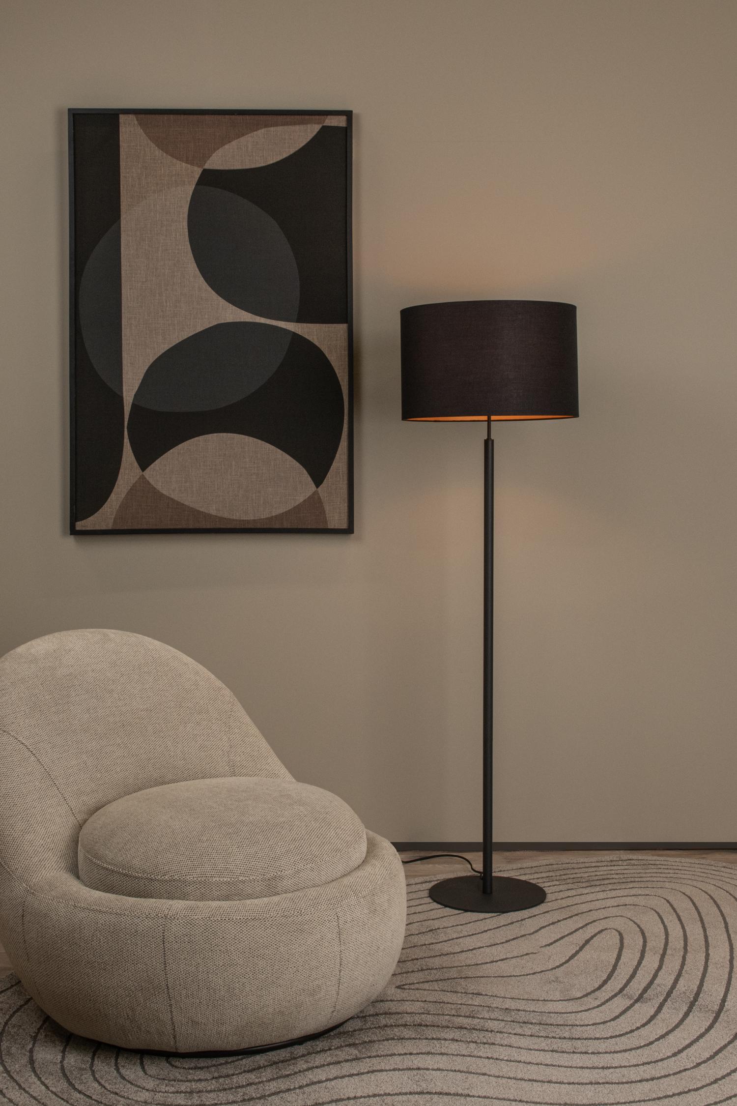 MAYA - Vloerlamp - Ø 45 cm - 1xE27 - Zwart