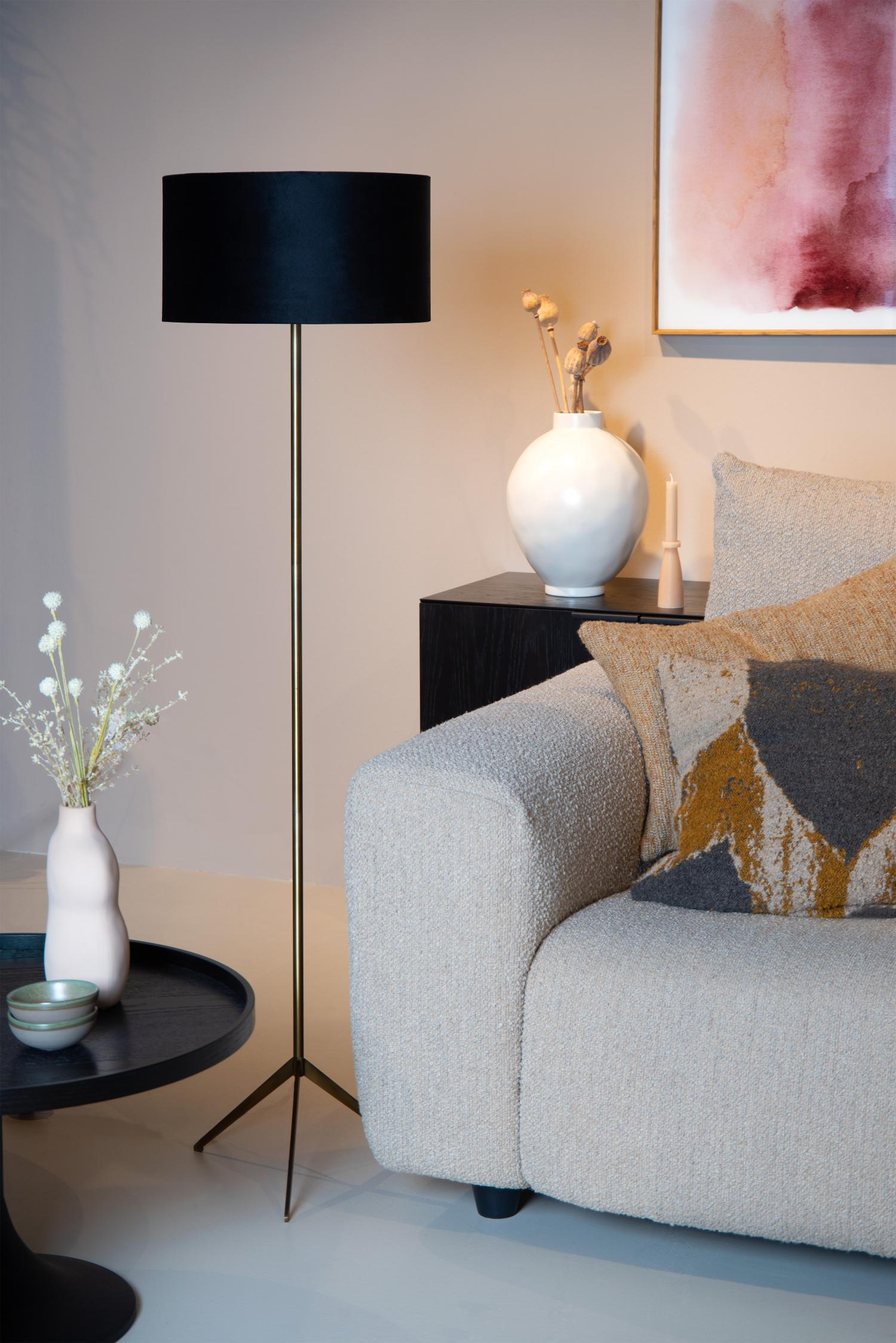 TONDO - Lampadaire - Ø 38 cm - 1xE27 - Or mat / Laiton