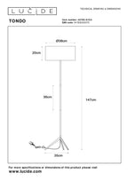 TONDO - Vloerlamp - Ø 38 cm - 1xE27 - Mat Goud / Messing