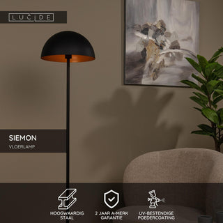 SIEMON - Lampadaire - Ø 35 cm - 1xE27 - Noir