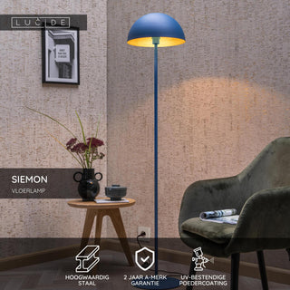 SIEMON - Lampadaire - Ø 35 cm - 1xE27 - Bleu