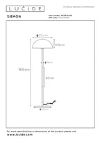 SIEMON - Lampadaire - Ø 35 cm - 1xE27 - Ocre