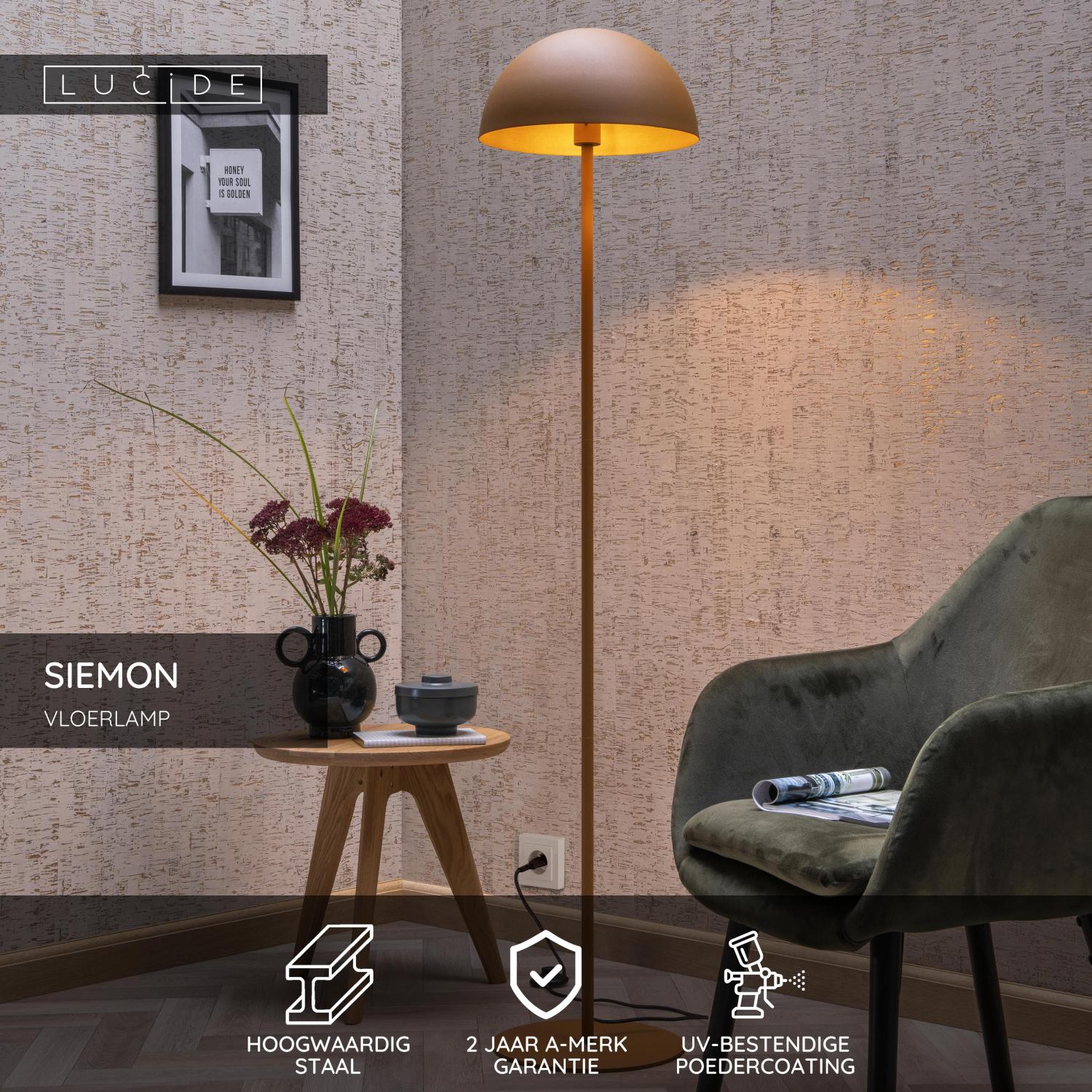SIEMON - Lampadaire - Ø 35 cm - 1xE27 - Ocre