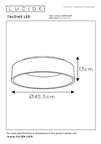 TALOWE LED - Plafonnier - Ø 45,5 cm - LED Var. - 1x30W 3000K - Blanc