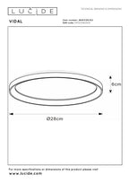 VIDAL - Ceiling light - Ø 28 cm - LED Dimmable - 1x20W 2700K - Matt Gold / Brass