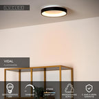 VIDAL - Plafonnière - Ø 28 cm - LED Dimb. - 1x20W 2700K - Zwart