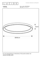 VIDAL - Ceiling light - Ø 48 cm - LED Dimmable - 1x38W 2700K - Matt Gold / Brass