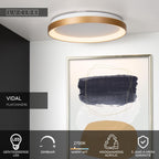 VIDAL - Ceiling light - Ø 48 cm - LED Dimmable - 1x38W 2700K - Matt Gold / Brass