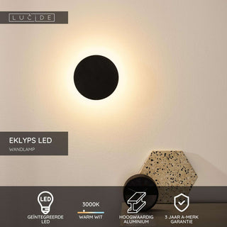 EKLYPS LED - Applique murale - Ø 15 cm - LED - 1x7W 3000K - Noir