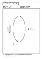 EKLYPS LED - Wall light - Ø 15 cm - LED - 1x7W 3000K - White