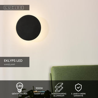 EKLYPS LED - Applique murale - Ø 25 cm - LED - 1x9W 3000K - Noir