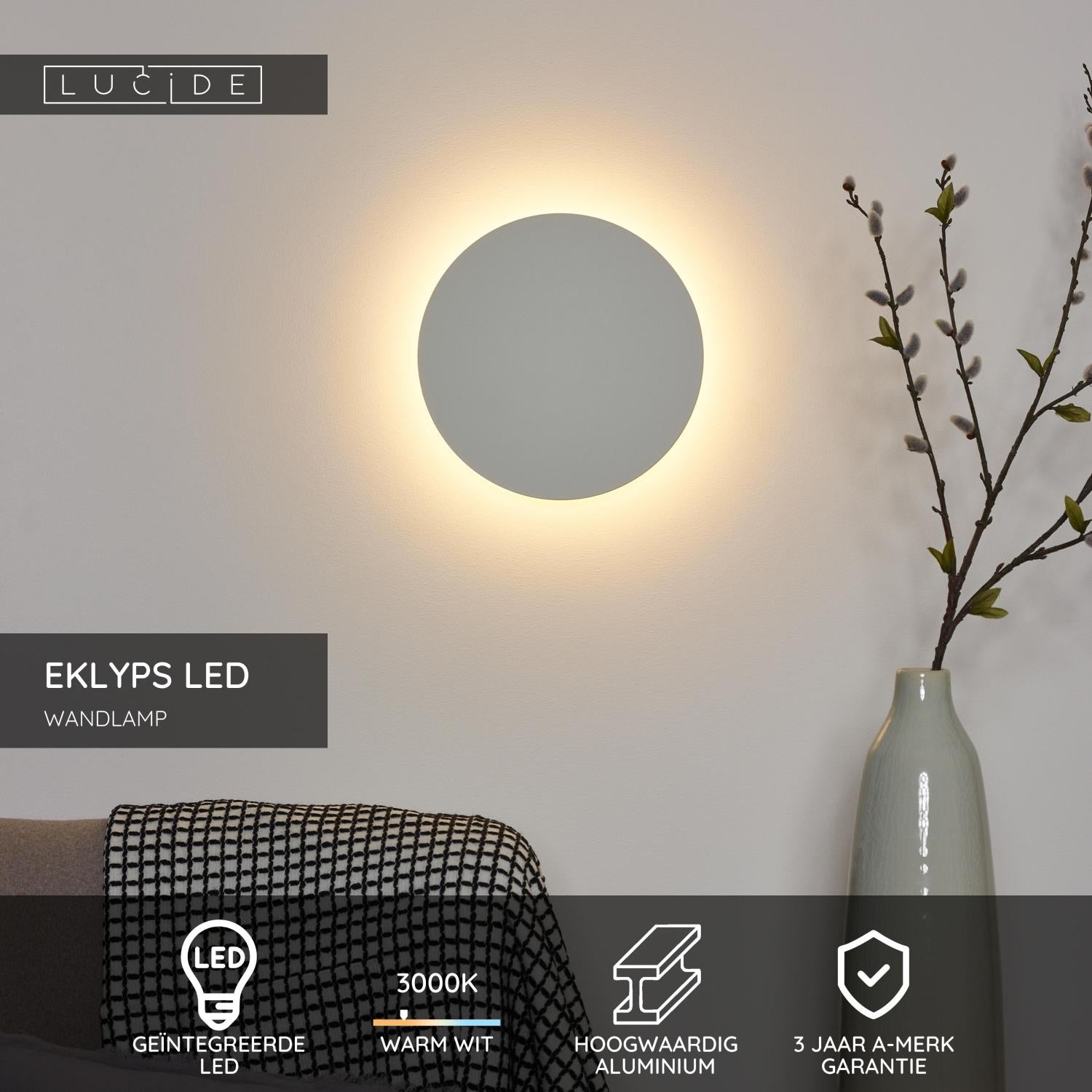 EKLYPS LED - Wall light - Ø 25 cm - LED - 1x9W 3000K - White