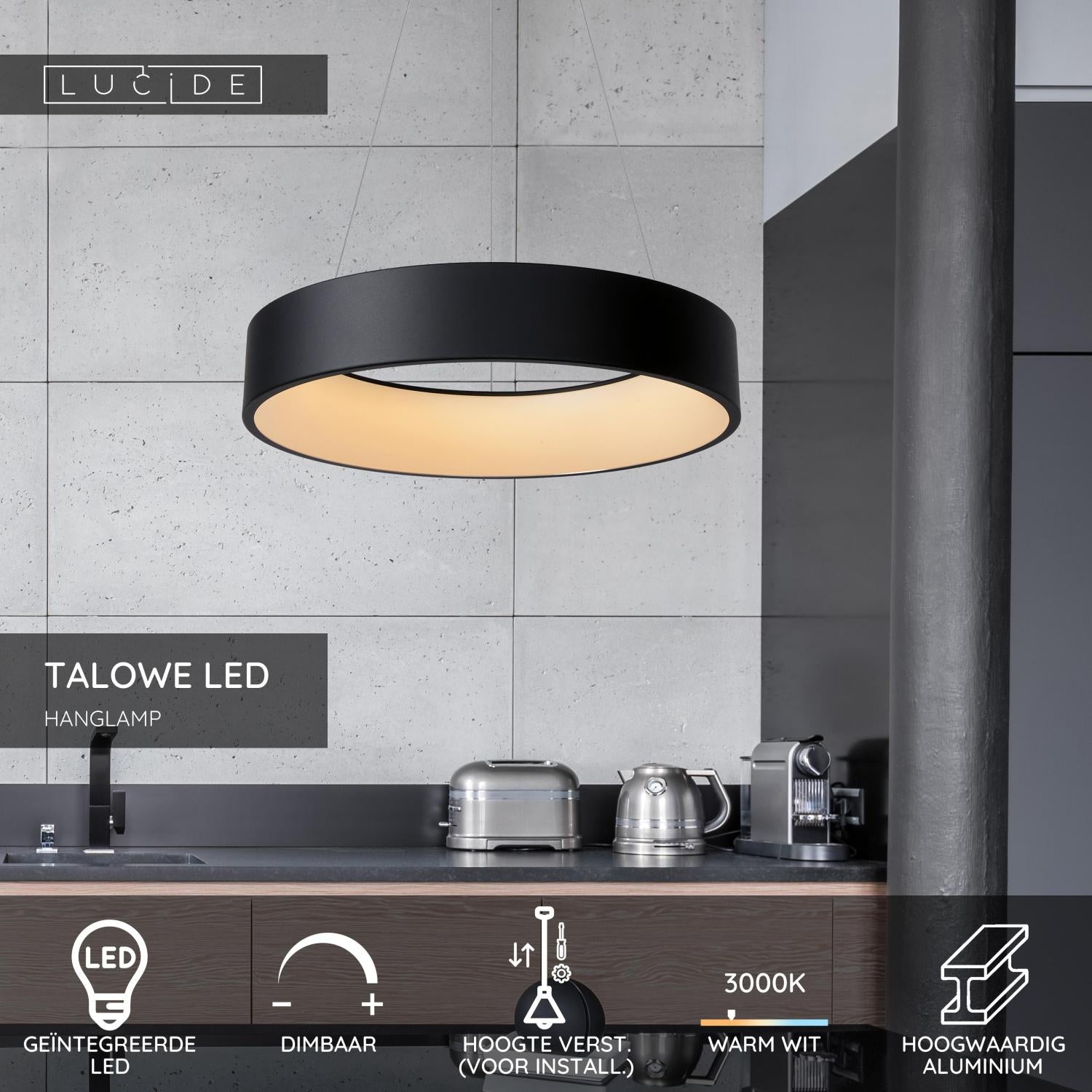 TALOWE LED - Pendant light - Ø 60 cm - LED Dimmable - 1x39W 3000K - Black