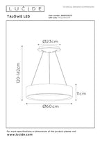 TALOWE LED - Suspension - Ø 60 cm - LED Var. - 1x39W 3000K - Blanc