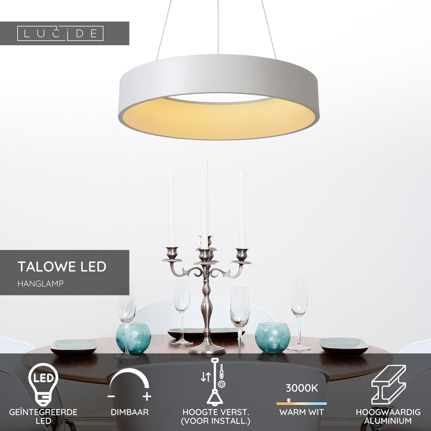 TALOWE LED - Suspension - Ø 60 cm - LED Var. - 1x39W 3000K - Blanc