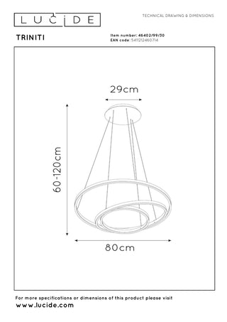 TRINITI - Suspension - Ø 80 cm - LED Var. - 3000K - Noir