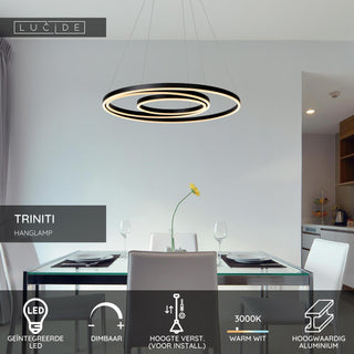 TRINITI - Suspension - Ø 80 cm - LED Var. - 3000K - Noir