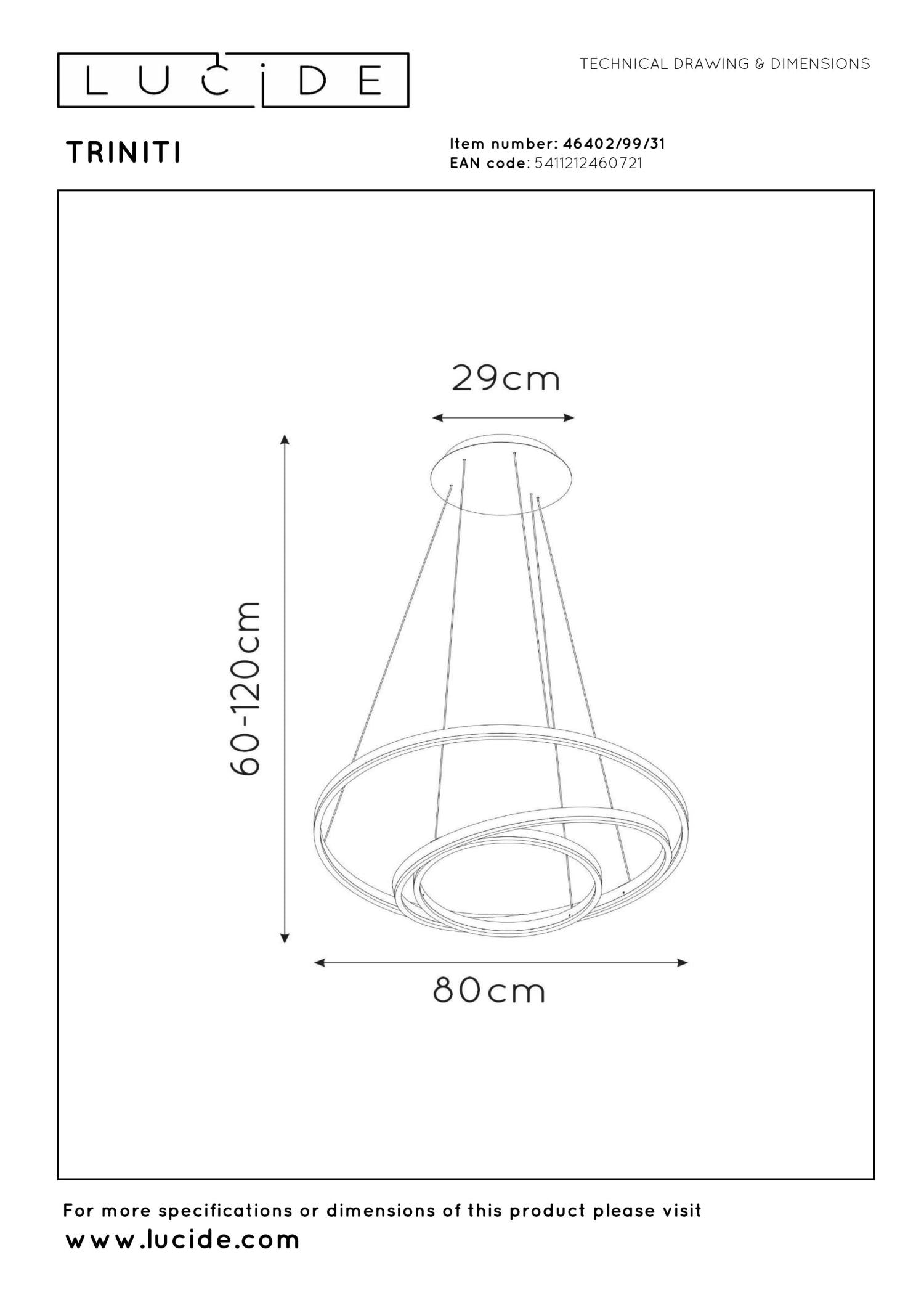 TRINITI - Hanglamp - Ø 80 cm - LED Dimb. - 3000K - Wit