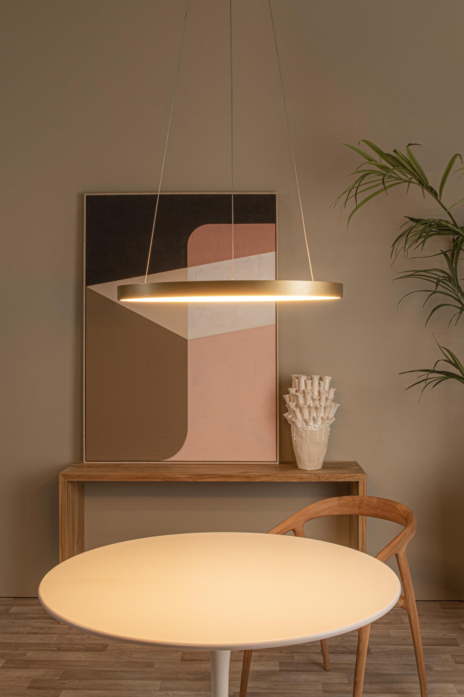VIDAL - Pendant light - Ø 58 cm - LED Dimmable - 1x48W 2700K - Matt Gold / Brass
