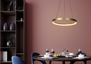 VIDAL - Pendant light - Ø 58 cm - LED Dimmable - 1x48W 2700K - Matt Gold / Brass