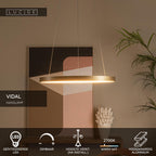 VIDAL - Pendant light - Ø 58 cm - LED Dimmable - 1x48W 2700K - Matt Gold / Brass